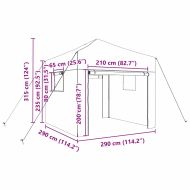 Оранжерия с поп-ъп рамка Зелен 290 x 290 x 315 см Желязо
