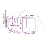 Оранжерия с поп-ъп рамка Зелен 290 x 580 x 315 см Желязо