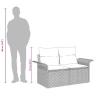 Градински диван с възглавница Черно 141 x 62 x 69cm полиратан