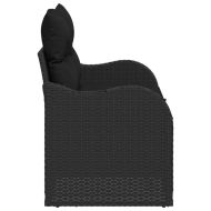 Градински диван с възглавница Черно 121 x 62 x 69см полиратан