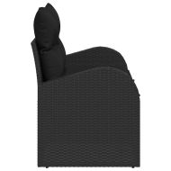 Градински диван с възглавница Черно 124 x 62 x 69 см полиратан