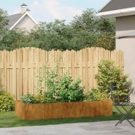 Кашпа, ръждива, 200x80x40 см, патинираща стомана