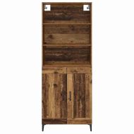 Висок шкаф 2 pcs Старо дърво Инженерно дърво