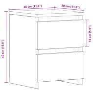 Нощен шкаф Черния дъб 30 x 30 x 40 cm Инженерно дърво