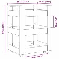 Кухненска количка Черния дъб 60 x 45 x 80 см Инженерно дърво
