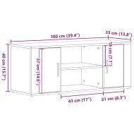 ТВ шкаф Старо дърво 100 x 35 x 40 см Инженерно дърво