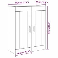 Стенен шкаф Черния дъб 69,5 x 34 x 90 см Инженерно дърво
