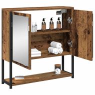 Шкаф с огледало Старо дърво 60 x 16 x 60 см Инженерна дървесина