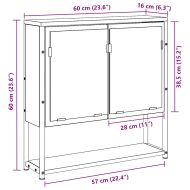 Шкаф с огледало с рафт Дъб 60 x 16 x 60 см Инженерно дърво