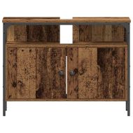 Шкаф за мивка в баня със съхранение Старо дърво 80 x 30 x 60 cm