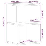 Нощен шкаф Черния дъб 35 x 35 x 55 см Инженерно дърво
