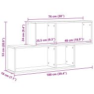 Стенен рафт с рафт Черния дъб 76 x 15 x 53 см Инженерно дърво