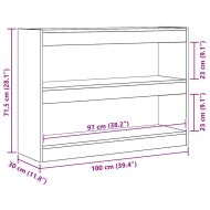 Библиотека 2 нива 100 x 30 x 72 см Инженерна дървесина
