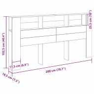 Табла за легло Черния дъб 200 x 18,5 x 102,5 см Инженерно дърво