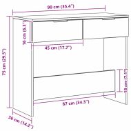 Конзолна маса Черния дъб 30 x 36 x 75 см Инженерно дърво