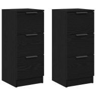 Служебен шкаф 2 pcs Черния дъб 30 x 30 x 70 см Инженерно дърво
