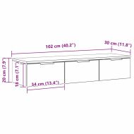 Стенен шкаф Черния дъб 102 x 30 x 20 см Инженерно дърво