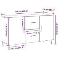 Служебен шкаф Черния дъб 100 x 36 x 60 см Инженерно дърво