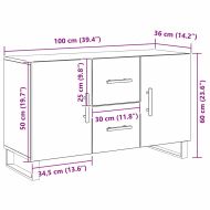 Служебен шкаф Черния дъб 100 x 36 x 60 см Инженерно дърво
