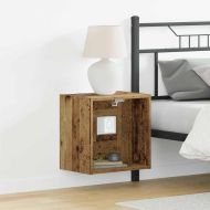 Плаващ рафт с LED светлина 2 pcs Кафяво 40 x 28,5 x 40 см