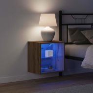 Плаващ рафт с LED светлина 2 pcs Кафяво 40 x 28,5 x 40 см