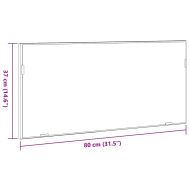 Огледало С LED лентисти светлини Светло сиво сонома 80 x 37 см