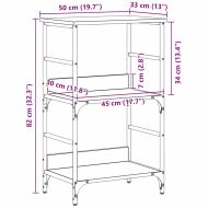 Рафт за книги 2 нива 50 x 33 x 82 см Инженерна дървесина