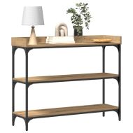 Конзолна маса с рафт дъб артизан 100 x 30 x 80 см