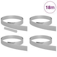 Ограда за трева 4 pcs Сребрист 450 x 0,05 x 10 см