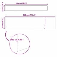 Ограда за трева 4 pcs Сребрист 450 x 0,05 x 10 см