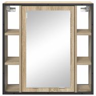 Шкаф с огледало Сонома дъб 60 x 16 x 60 см Инженерна дървесина