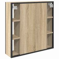 Шкаф с огледало Сонома дъб 60 x 16 x 60 см Инженерна дървесина