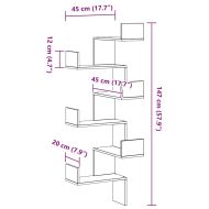Стенен ъглов рафт с рафт Черния дъб 45 x 45 x 147 см