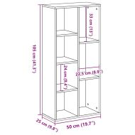 Библиотека 7 нива 50 x 25 x 102 см Черния дъб