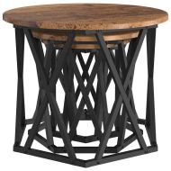 Нестинг странична маса 3 pcs Старо дърво