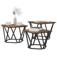 Масичка за кафе 3 pcs Димян дъб Инженерна дървесина и стомана