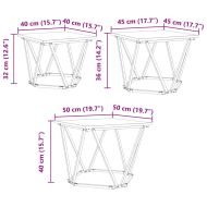 Масичка за кафе 3 pcs Сив Сонома Инженерна дървесина и стомана