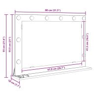 Огледало за грим Дъб 80 x 55 x 18 см Стъкло и инженерно дърво