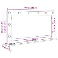 Огледало за грим Дъб 100 x 55 x 18 см Стъкло и инженерно дърво