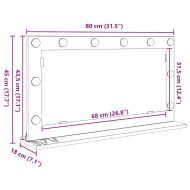 Огледало за грим Дъб 80 x 45 x 18 см Стъкло и инженерно дърво