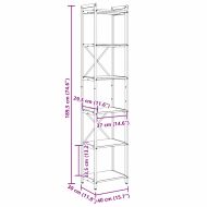 Рафт за книги Сив сонома 40 x 30 x 189,5 см Инженерно дърво
