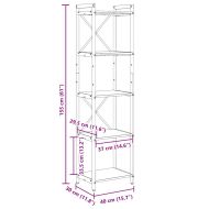 Рафт за книги 40 x 30 x 155 см Инженерна дървесина Черния дъб