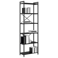 Рафт за книги 60 x 30 x 189,5 см Инженерна дървесина Черния дъб