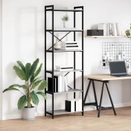 Рафт за книги Сив сонома 40 x 30 x 85 см Инженерно дърво