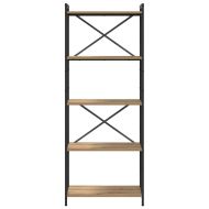 Рафт за книги Дъб 60 x 30 x 155 см Инженерно дърво