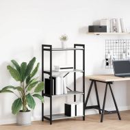 Рафт за книги Сив сонома 40 x 30 x 85 см Инженерно дърво