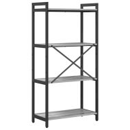 Рафт за книги Сив сонома 60 x 30 x 120 см Инженерно дърво