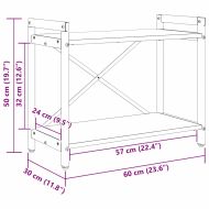 Рафт за книги 60 x 30 x 50 см Инженерна дървесина Старо дърво