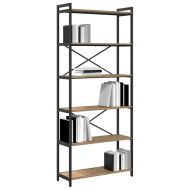 Рафт за книги 80 x 30 x 189,5 см Инженерна дървесина Дъб