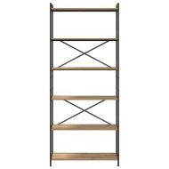Рафт за книги 80 x 30 x 189,5 см Инженерна дървесина Дъб